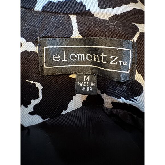 Vintage 90s Elementz Black & White Giraffe Print Double-Breasted Jacket Medium - Picture 8 of 16